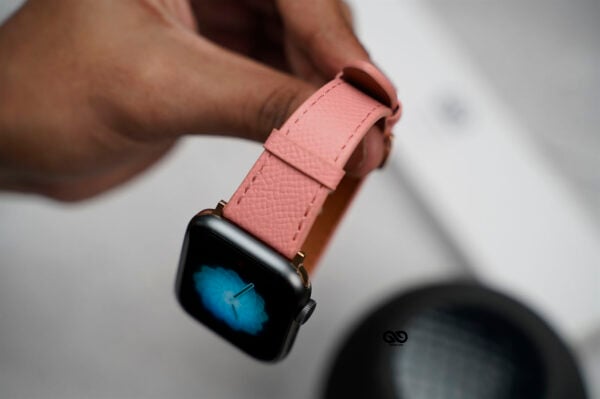 Pink Vegan Leather Strap For Apple Watch 42MM 41MM 40MM Series 4 5 6 7 8 9 10 SE SE 2 Gen