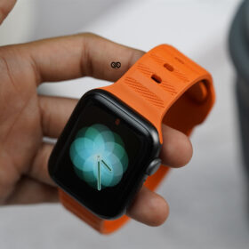 Ultra Orange FKM Active Rubber Strap For Apple Watch 44MM 45MM Series 4 5 6 7 8 9 SE SE 2 Gen