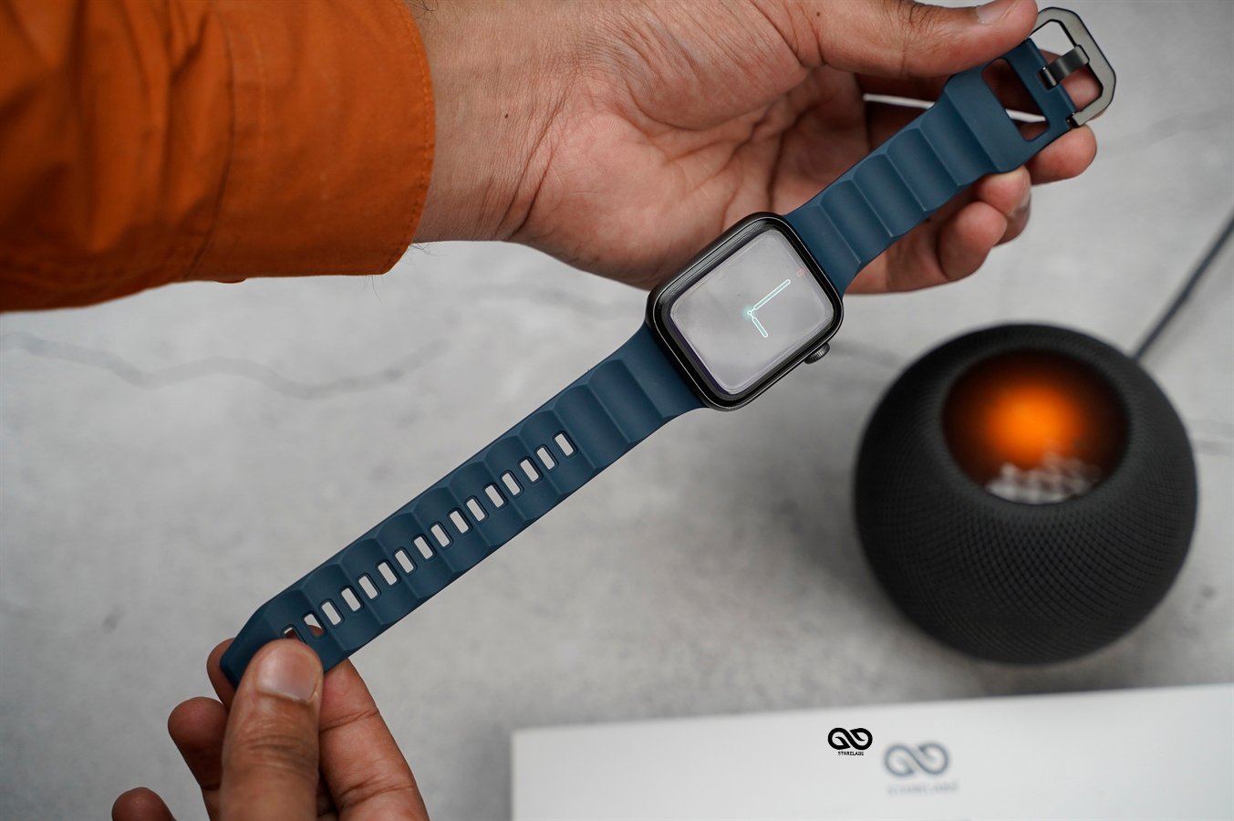 Dark Blue FKM Casual Sports Band For Apple Watch 40MM 41MM Series