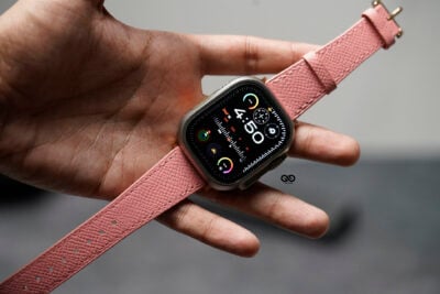 Pink Vegan Leather Strap For Apple Watch 49 (Series Ultra/Ultra 2/Ultra 3) 9 Pink Vegan Leather Strap For Apple Watch 49 (Series Ultra/Ultra 2/Ultra 3)
