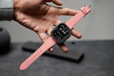 Pink Vegan Leather Strap For Apple Watch 49 (Series Ultra/Ultra 2/Ultra 3) 15 Pink Vegan Leather Strap For Apple Watch 49 (Series Ultra/Ultra 2/Ultra 3)