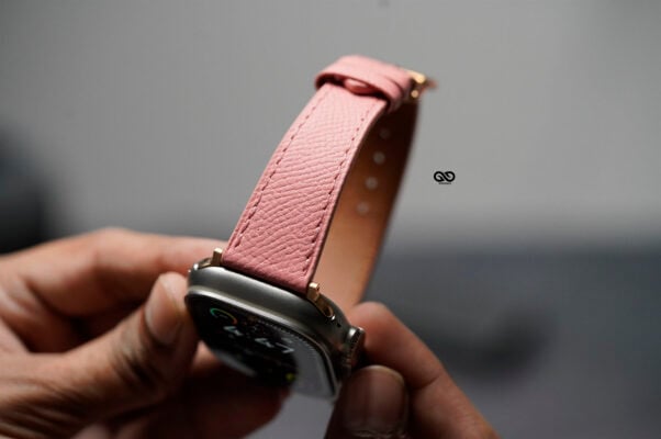 Pink Vegan Leather Strap For Apple Watch 49 (Series Ultra/Ultra 2/Ultra 3)