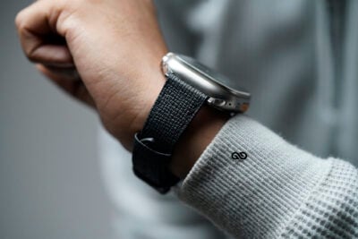 Sable Black Vegan Leather Strap For Apple Watch 49 MM Series Ultra/Ultra 2