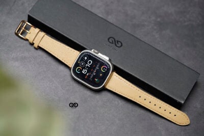 Sand Yellow Vegan Leather Strap For Apple Watch 49 MM Series Ultra/Ultra 2