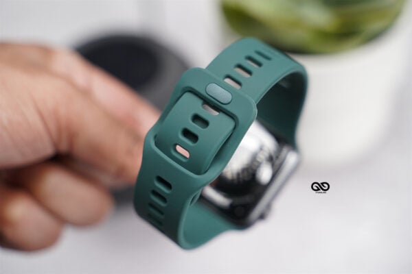 Soft Silicone Strap With Aluminium Closure Pin For Apple Watch 44MM 45MM 46MM Series 4 5 6 7 8 9 10 SE SE 2 Gen - Image 11