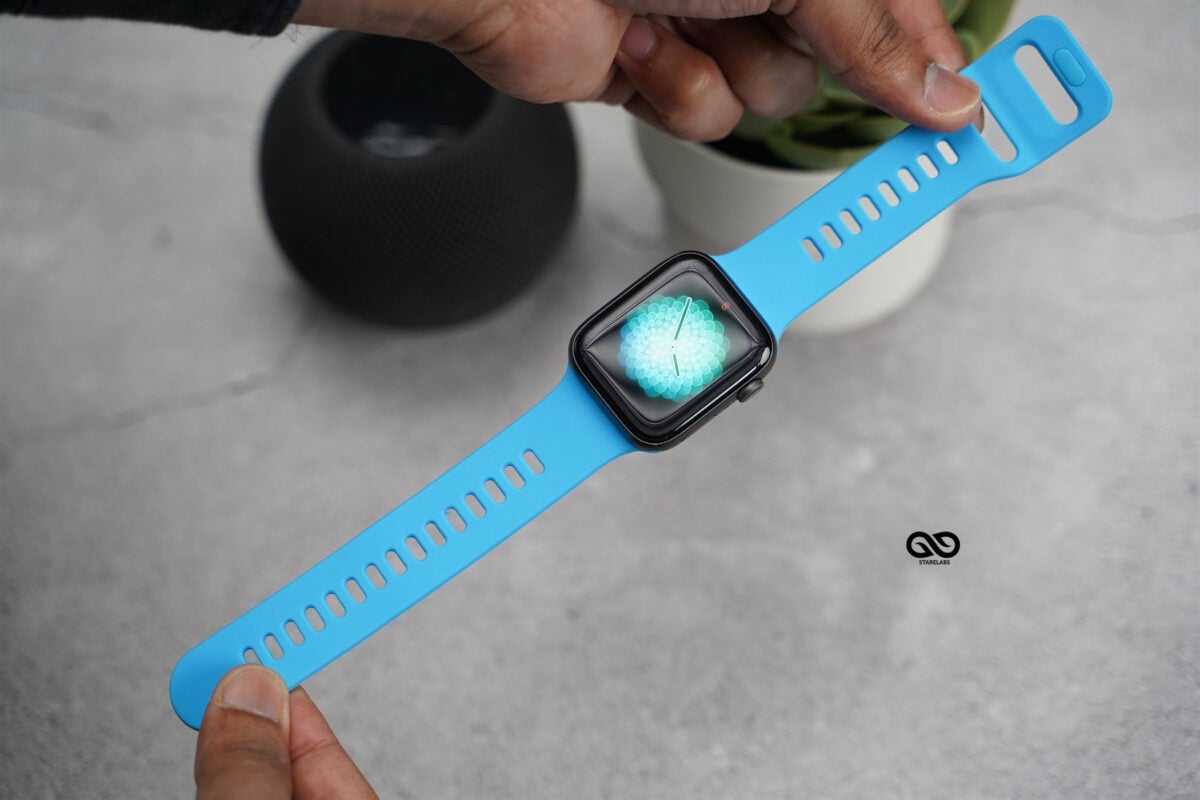 Soft Silicone Strap With Aluminium Closure Pin For Apple Watch 44MM 45MM 46MM Series 4 5 6 7 8 9 10 SE SE 2 Gen