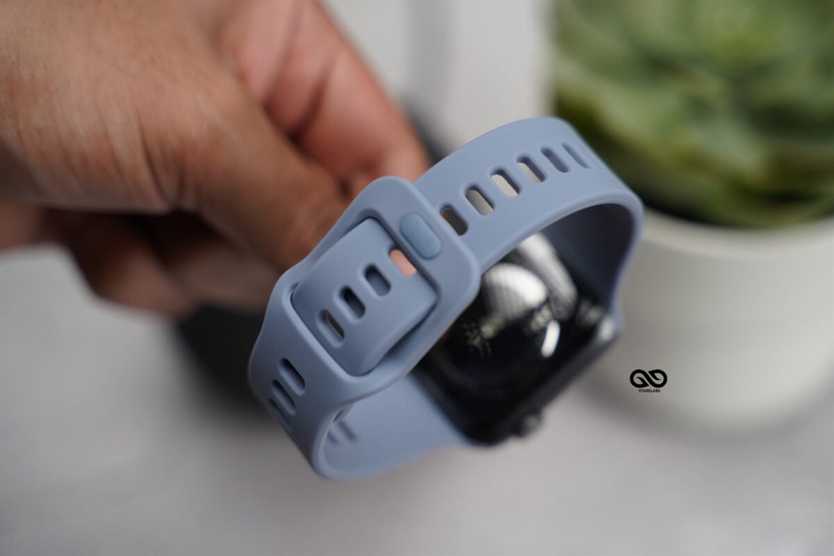 Soft Silicone Strap With Aluminium Closure Pin For Apple Watch 44MM 45MM 46MM Series 4 5 6 7 8 9 10 SE SE 2 Gen