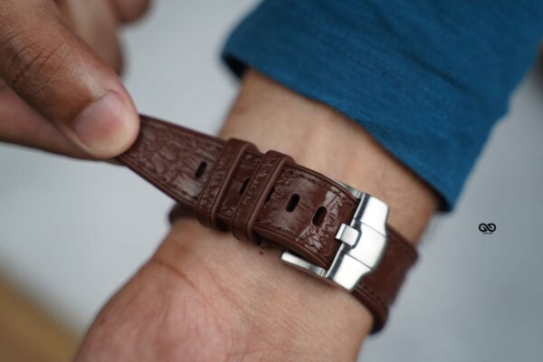 Wood brown Silicone Faux Leather Strap For Apple Watch 44MM 45MM 46MM Series 4 5 6 7 8 9 10 SE SE 2 Gen - Image 5