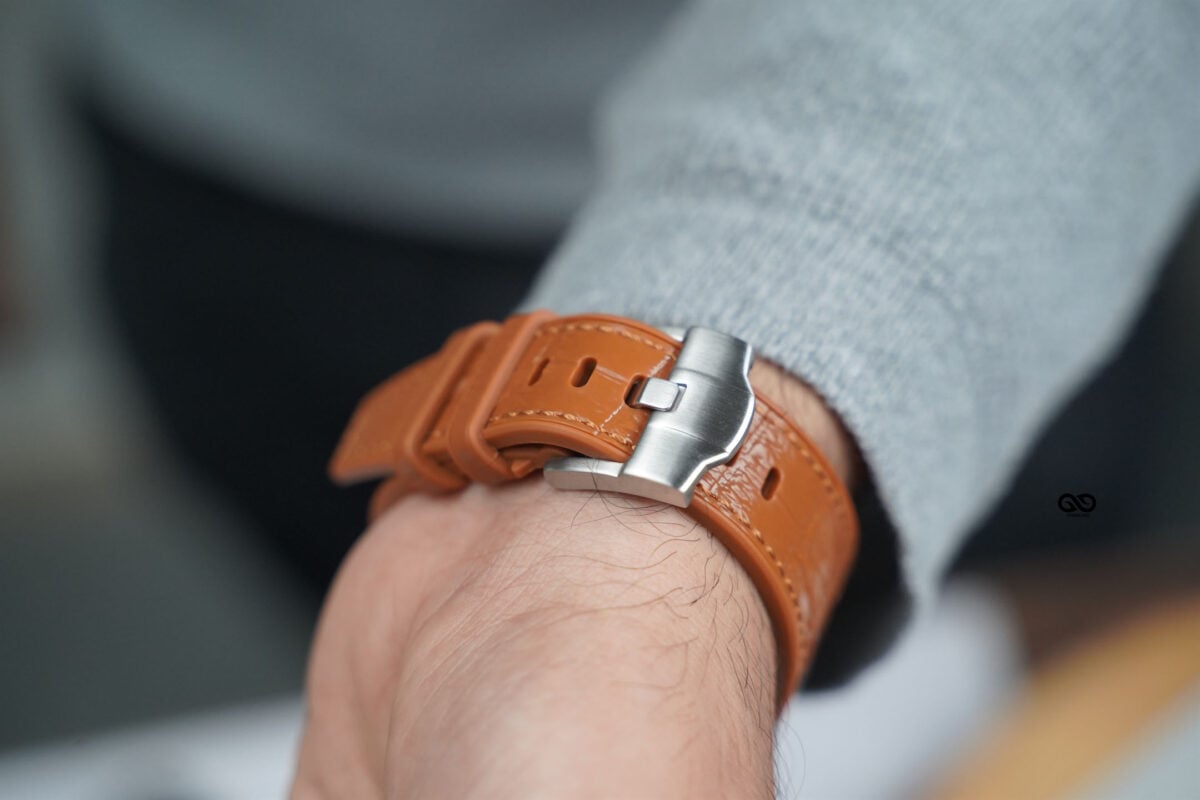 Cinnamon brown Silicone Faux Leather Strap For Apple Watch 49 MM Series Ultra/Ultra 2