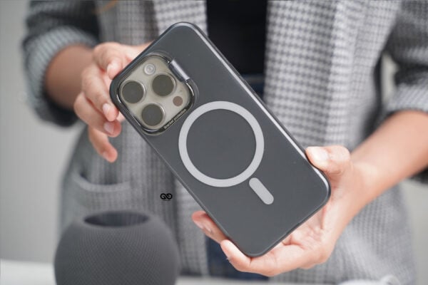 Smoky Black Magsafe Matte Finish Case with Kickstand Ring Feature - Image 4