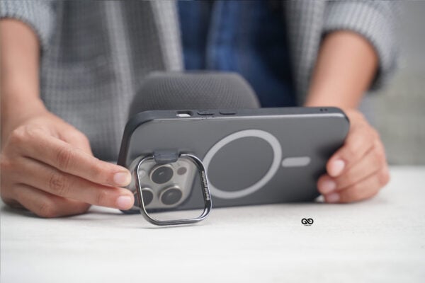 Smoky Black Magsafe Matte Finish Case with Kickstand Ring Feature