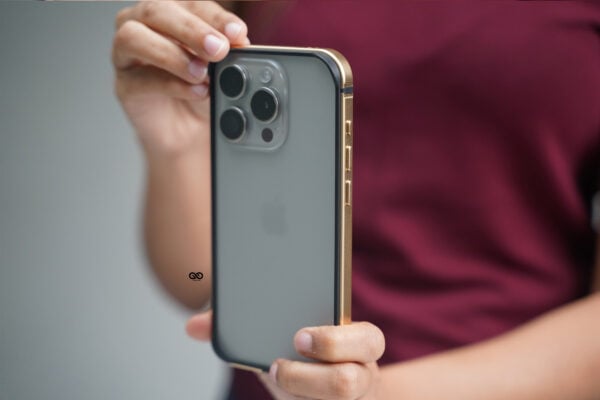 Copper Gold Fiber Bumper for iPhone 15 Pro Max (Bumper, not a Case)