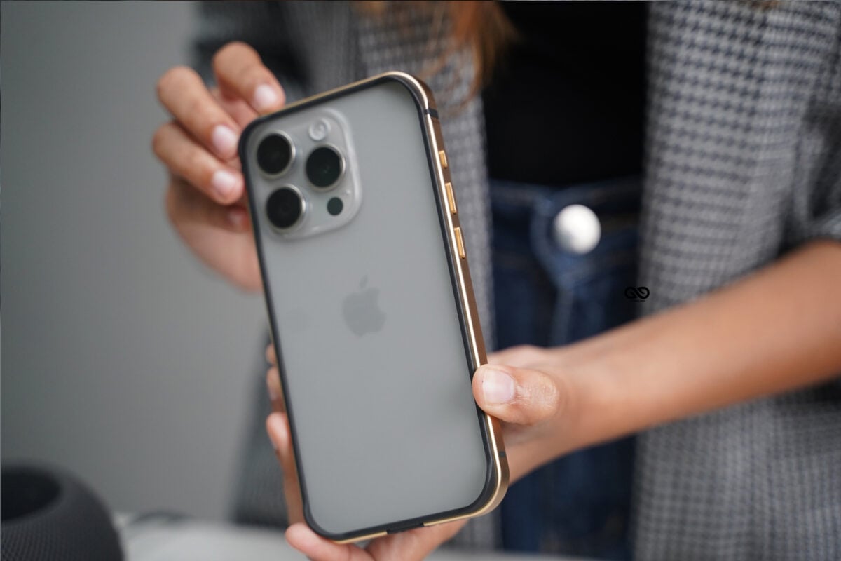 Copper Gold Fiber Bumper for iPhone 15 Pro Max (Bumper, not a Case)