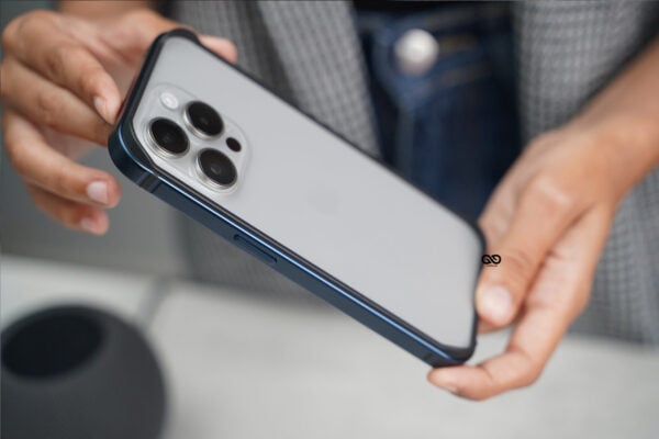 Blue Titanium Fiber Bumper for iPhone 15 Pro (Bumper, not a Case) - Image 2
