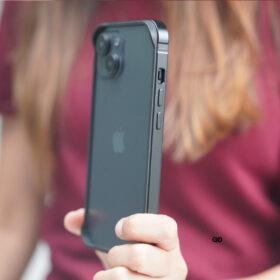 Black Fiber Bumper for iPhone 15 (Bumper, not a Case)