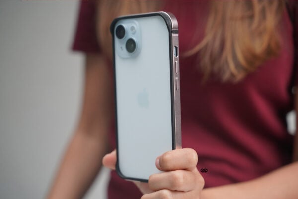 Pink Fiber Bumper for iPhone 15 (Bumper, not a Case)