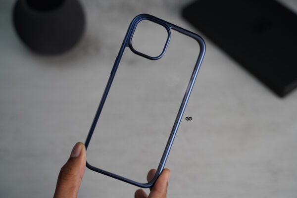 Deep Blue Transparent shockproof case with colored border For iPhone 15/15 Plus - Image 18