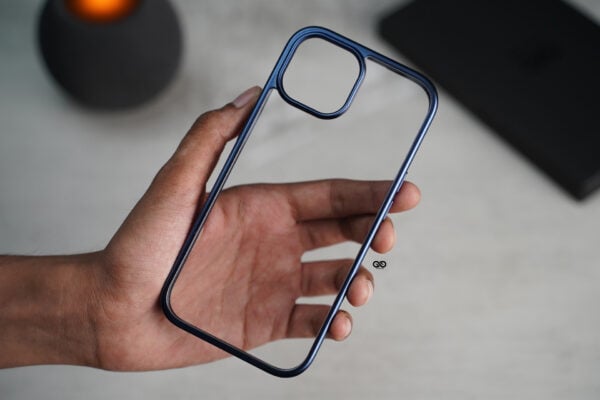 Deep Blue Transparent shockproof case with colored border For iPhone 15/15 Plus - Image 11