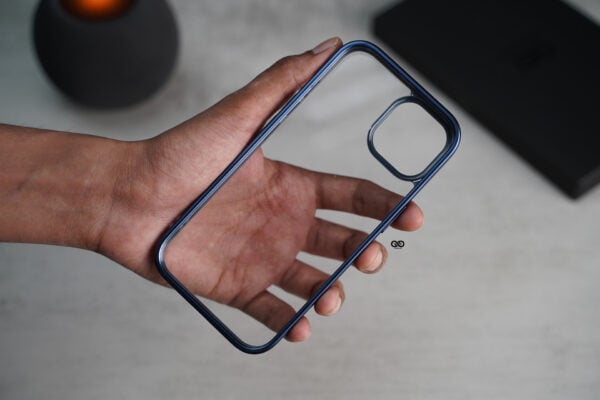 Deep Blue Transparent shockproof case with colored border For iPhone 15/15 Plus - Image 15