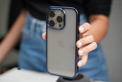 Deep Blue Transparent shockproof case with colored border For iPhone 15Pro/15Pro Max