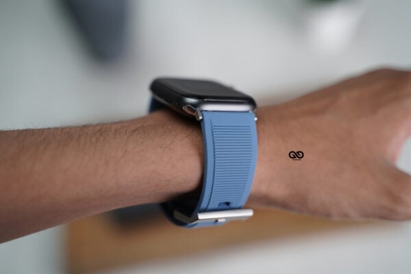 Cool Blue Waterproof Silicone Sports Band with Buckle for Apple Watch 44MM 45MM 46MM Series 4 5 6 7 8 9 10 SE SE 2 Gen