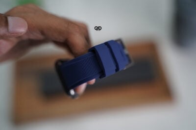 Deep Navy Waterproof Silicone Sports Band with Buckle for Apple Watch 44MM 45MM 46MM Series 4 5 6 7 8 9 10 SE SE 2 Gen
