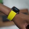 Electric Neon Waterproof Silicone Sports Band with Buckle for Apple Watch 44MM 45MM 46MM Series 4 5 6 7 8 9 10 11 (SE 2 3 Gen)