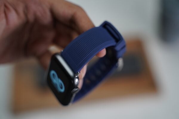 Deep Navy Waterproof Silicone Sports Band with Buckle for Apple Watch 44MM 45MM 46MM Series 4 5 6 7 8 9 10 SE SE 2 Gen