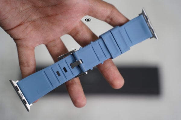 Cool Blue Waterproof Silicone Sports Band with Buckle for Apple Watch 44MM 45MM 46MM Series 4 5 6 7 8 9 10 SE SE 2 Gen - Image 8