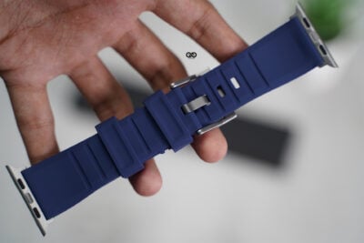 Deep Navy Waterproof Silicone Sports Band with Buckle for Apple Watch 44MM 45MM 46MM Series 4 5 6 7 8 9 10 SE SE 2 Gen