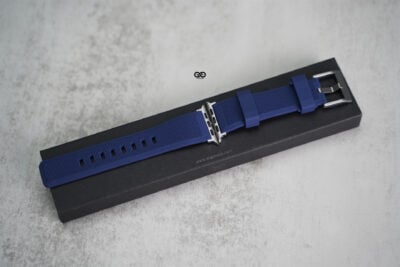 Deep Navy Waterproof Silicone Sports Band with Buckle for Apple Watch 44MM 45MM 46MM Series 4 5 6 7 8 9 10 SE SE 2 Gen
