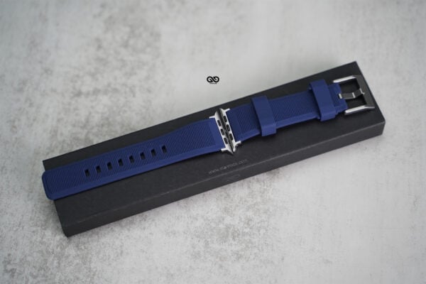 Deep Navy Waterproof Silicone Sports Band with Buckle for Apple Watch 44MM 45MM 46MM Series 4 5 6 7 8 9 10 SE SE 2 Gen - Image 5