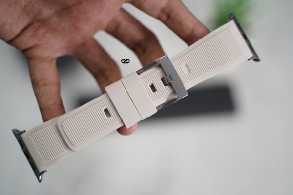 Sand Beige Waterproof Silicone Sports Band with Buckle for Apple Watch 44MM 45MM 46MM Series 4 5 6 7 8 9 10 SE SE 2 Gen - Image 5