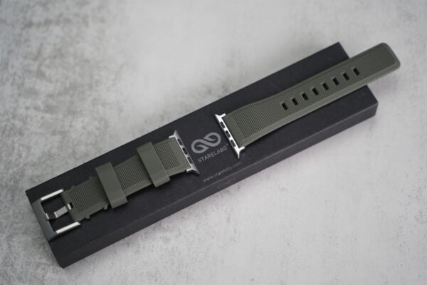 Army Green Waterproof Silicone Sports Band with Buckle for Apple Watch 49 MM Series Ultra/Ultra 2 - Image 8