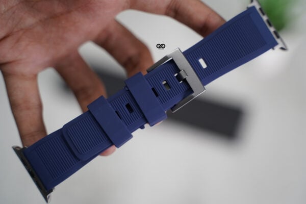 Deep Navy Waterproof Silicone Sports Band with Buckle for Apple Watch 44MM 45MM 46MM Series 4 5 6 7 8 9 10 SE SE 2 Gen - Image 8