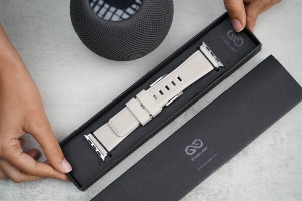 Sand Beige Waterproof Silicone Sports Band with Buckle for Apple Watch 44MM 45MM 46MM Series 4 5 6 7 8 9 10 SE SE 2 Gen - Image 8