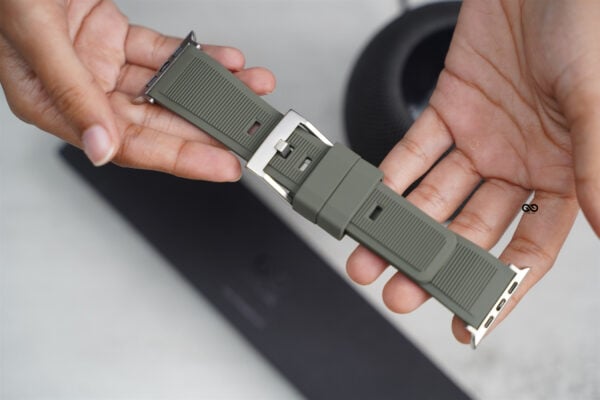 Army Green Waterproof Silicone Sports Band with Buckle for Apple Watch 49 MM Series Ultra/Ultra 2 - Image 3