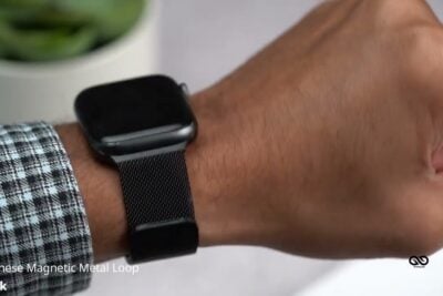Milanese magnetic metal loop strap Black for Apple Watch 42MM 41MM 40MM Series 4 5 6 7 8 9 10 SE SE 2 Gen