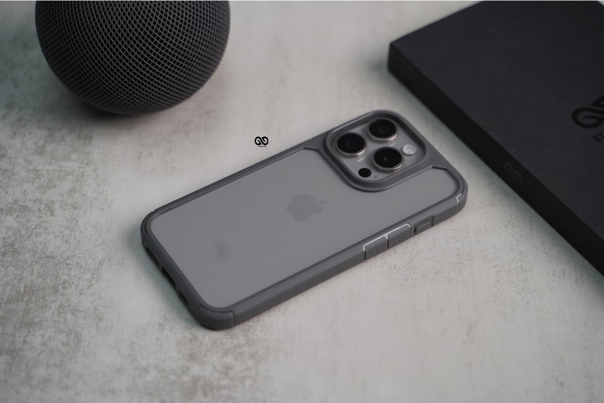Natural Grey Defender Rugged Protective Case for iPhone 15 Pro