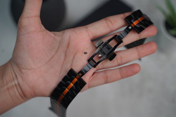 Black/Orange Link Chain Strap For Apple Watch 44MM 45MM 46MM Series 4 5 6 7 8 9 10 SE SE 2 Gen - Image 8