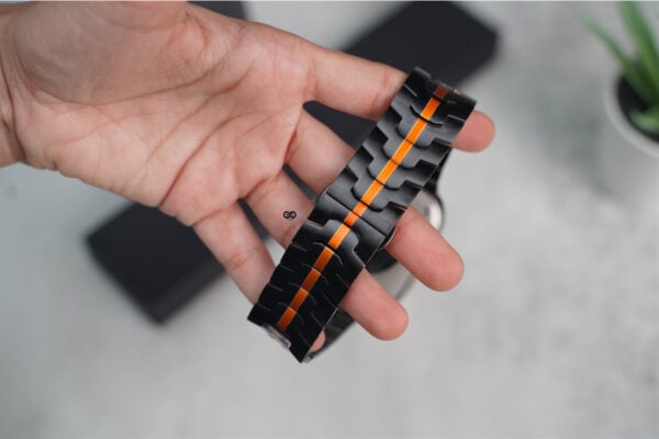 Black/Orange Link Chain Strap For Apple Watch 44MM 45MM 46MM Series 4 5 6 7 8 9 10 SE SE 2 Gen - Image 10