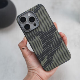 Magsafe Camo Black Yellow Real Aramid  Case for iPhone 15 Pro
