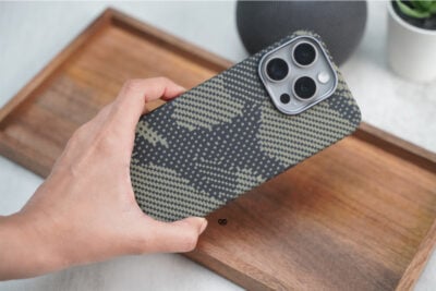 Magsafe Camo Black Yellow Real Aramid Case for iPhone 15 Pro Max