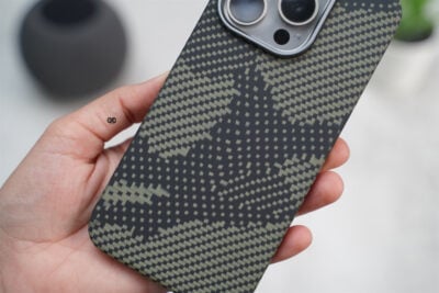 Magsafe Camo Black Yellow Real Aramid Case for iPhone 15 Pro