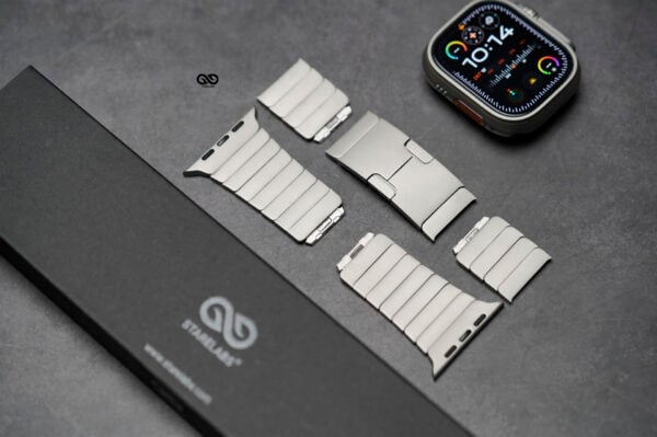 Real Titanium Link Strap Metal Bracelet With Detachable Link For Apple Watch 49 MM Series Ultra/Ultra 2