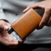 Slim Vegan Leather Card Holder with Single Slot Wallet