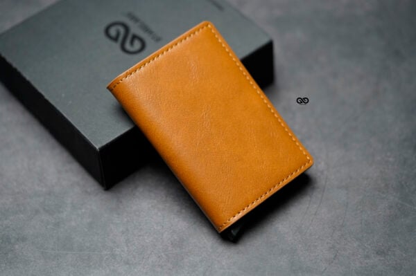 Slim Vegan Leather Card Holder with Single Slot Wallet - Image 25