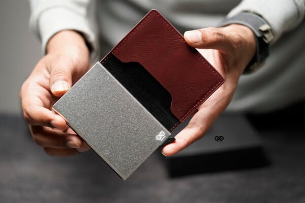Slim Vegan Leather Card Holder with Single Slot Wallet - Image 26