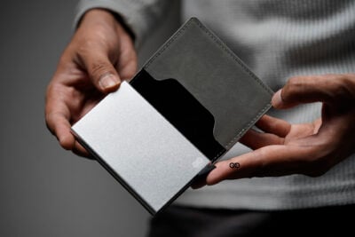 Slim Vegan Leather Card Holder with Single Slot Wallet
