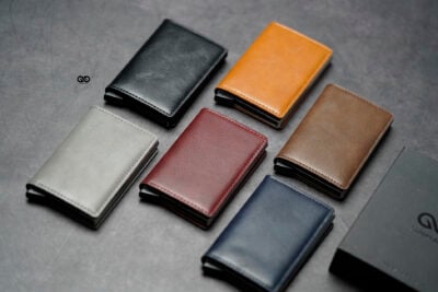 Slim Vegan Leather Card Holder with Single Slot Wallet